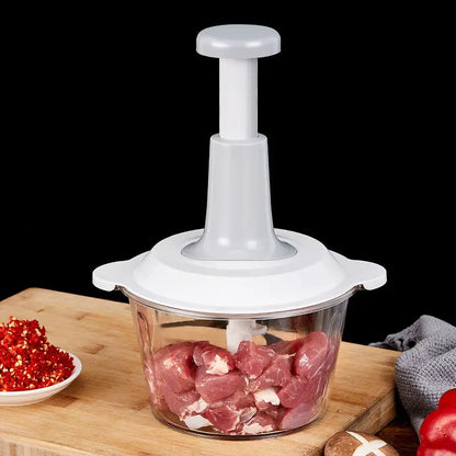 Manual Hand Push Chopper | Multi-functional Vegetable Meat Grinder, Grater, Chopper