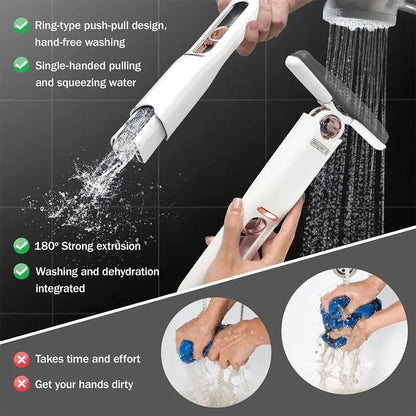 Mini Mop Powerful Squeeze Mini Mop Folding with Self-squeezing Floor Kitchen Toilet Washing Desk Window Car Clean Tools