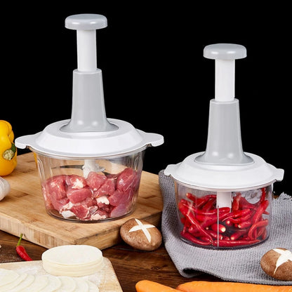 Manual Hand Push Chopper | Multi-functional Vegetable Meat Grinder, Grater, Chopper