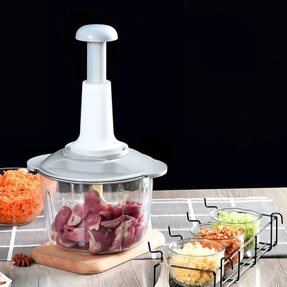 Manual Hand Push Chopper | Multi-functional Vegetable Meat Grinder, Grater, Chopper