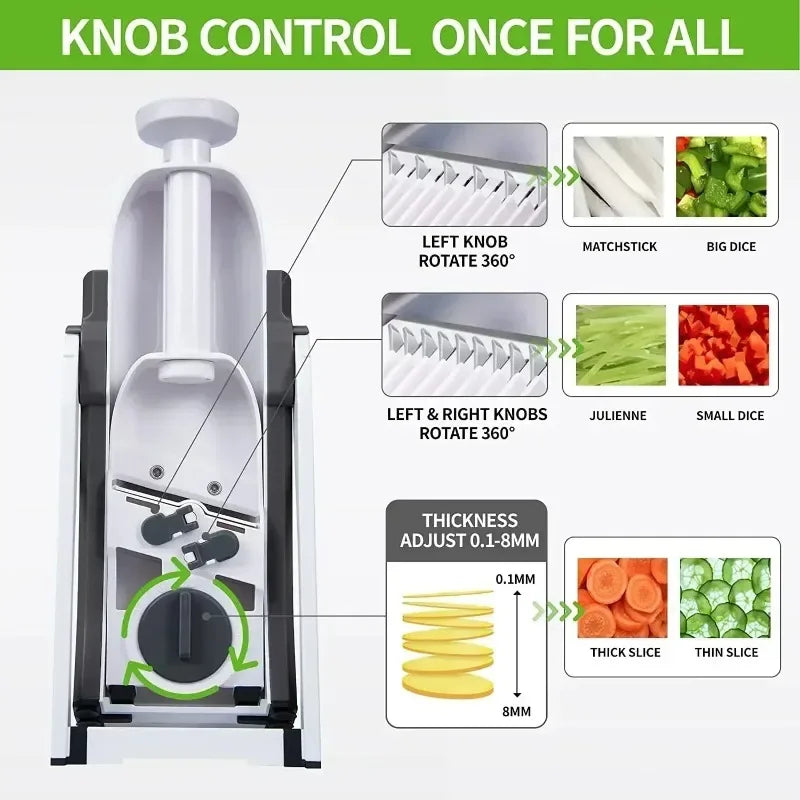 5 in 1 Multifunctional Vegetable Cutter Household Kitchen Mandoline Slicer, Slice Safe, Multifunctional