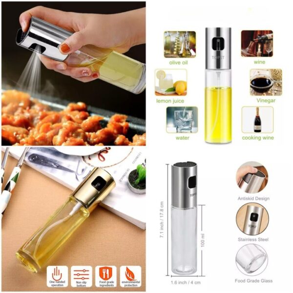 Glass Oil Spray Bottle Pump for Oil-Control Kitchen Olive Oil